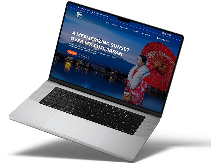 Laptop displaying website